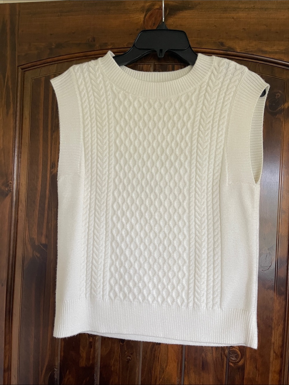 Cyrus Cream Cable Knit Sleeveless Sweater Vest